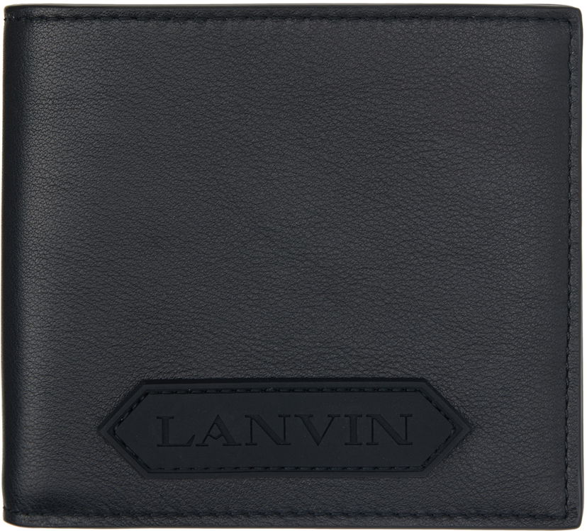 Novčanik LANVIN Rubberized Logo Bifold Wallet Crna | LM-SLSWB3-TOPS-P24