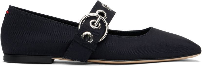 Pojasevi Aeyde Aeyde Uma Eyelet Ballerina Flats Tamnoplava | A11-FL-RKLS08FL159-SS25-519-069