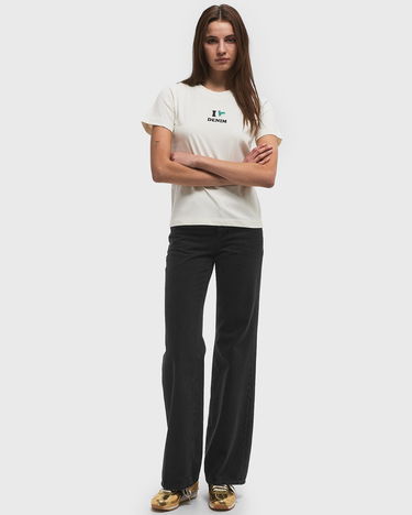 Majica kratkih rukava CLOSED Printed T-Shirt with Denim Graphic Bijela | C95621-44H-PR-218, 1