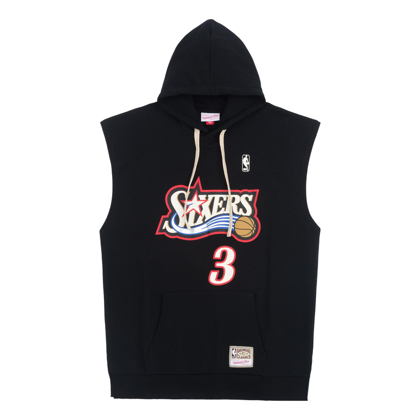 Dukserice Mitchell & Ness NBA Philadelphia 76ers Allen Iverson Sleeveless Hoodie Crna | MNJYFWHD23098001