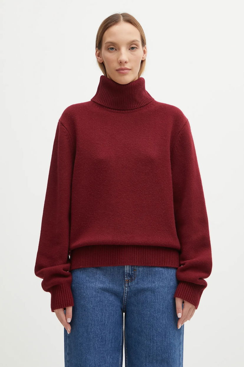Džemper Anine Bing Idra Wool Turtleneck Sweater Tamnocrvena | A.09.11270