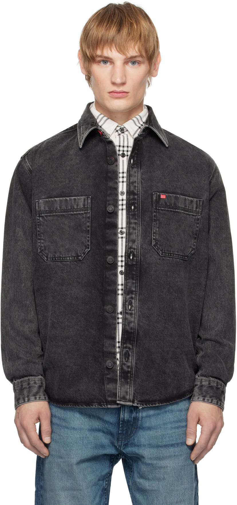 Košulja BOSS Faded Denim Shirt Crna | 50534220