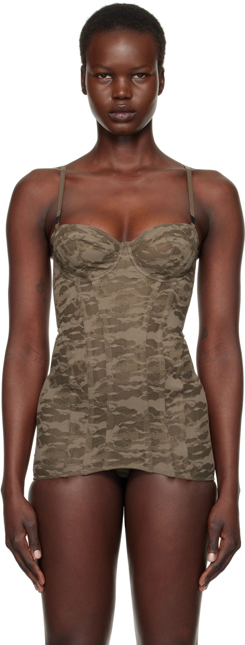 Body Diesel Camo Lace Slip Corset Zelena | A15609 0LKBX