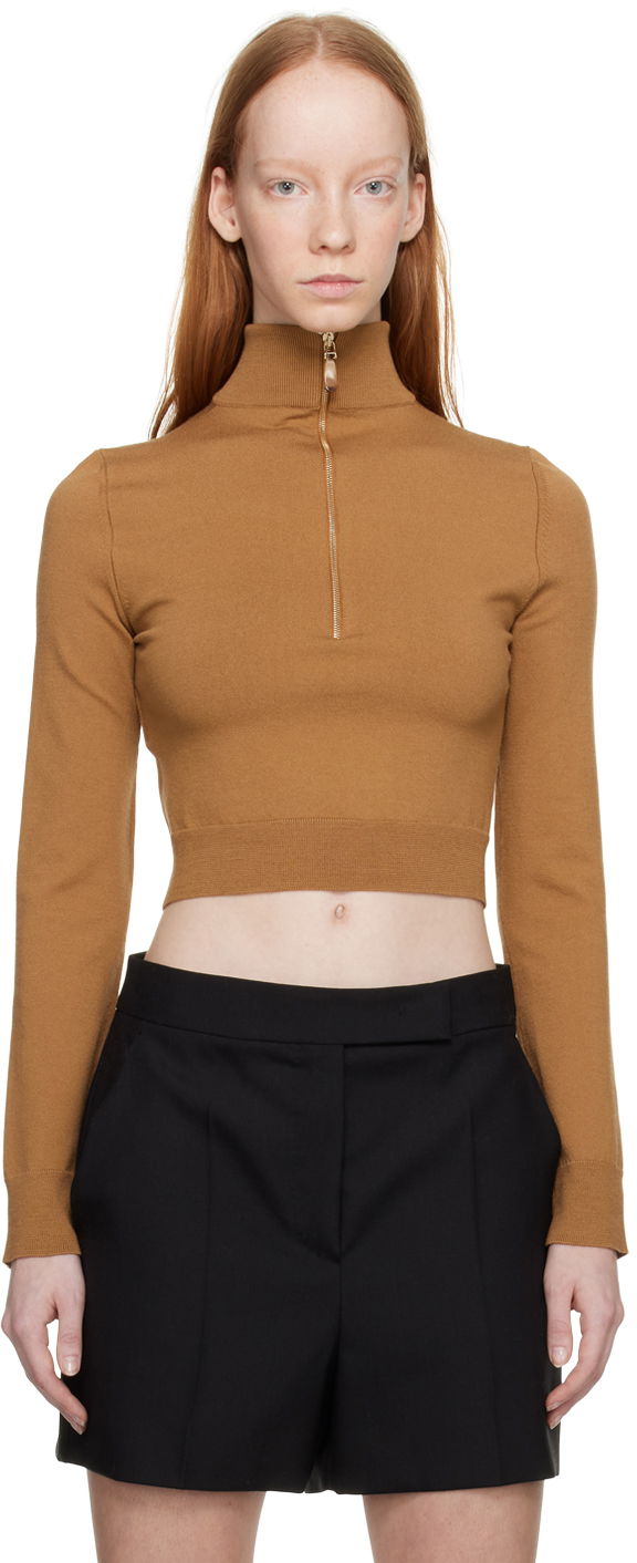 Džemper Max Mara Max Mara Balbo Cropped Mock Neck Sweater Smeđa | 2313611031600 13611031