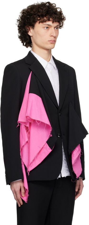 Jakna Comme des Garçons Comme des Garçons Homme Plus Gabardine Blazer with Draped Detail Crna | PO-J054-051, 1