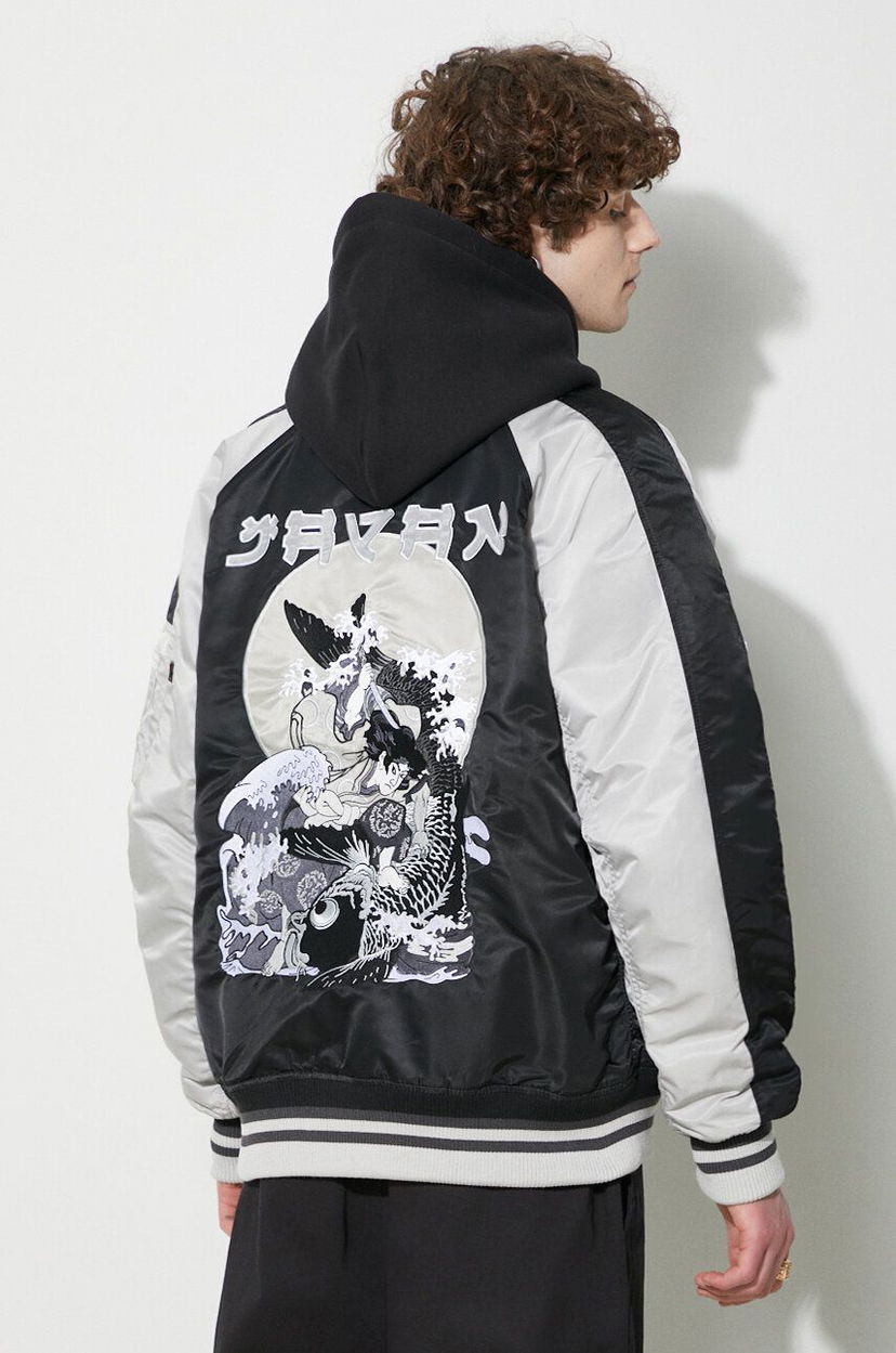 Bomber jakna Alpha Industries Japan Warrior Souvenir Bomber Jacket Crna | 146101