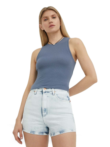 Kratke hlače Wrangler Festival High Waist Denim Shorts Tirkiz | W25J1629Z