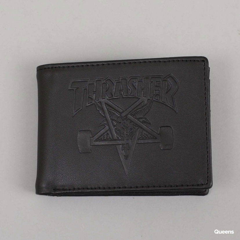 Novčanik Thrasher Skategoat Leather Wallet Black Universal Crna | 022594