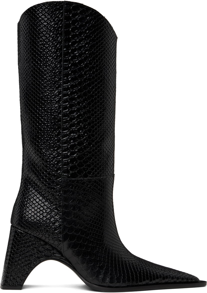 Odjeća Coperni Coperni Python Embossed Bridge Cowboy Boots Crna | COPSH16F6047