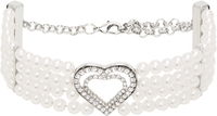 Blumarine Faux-Pearl Heart Choker