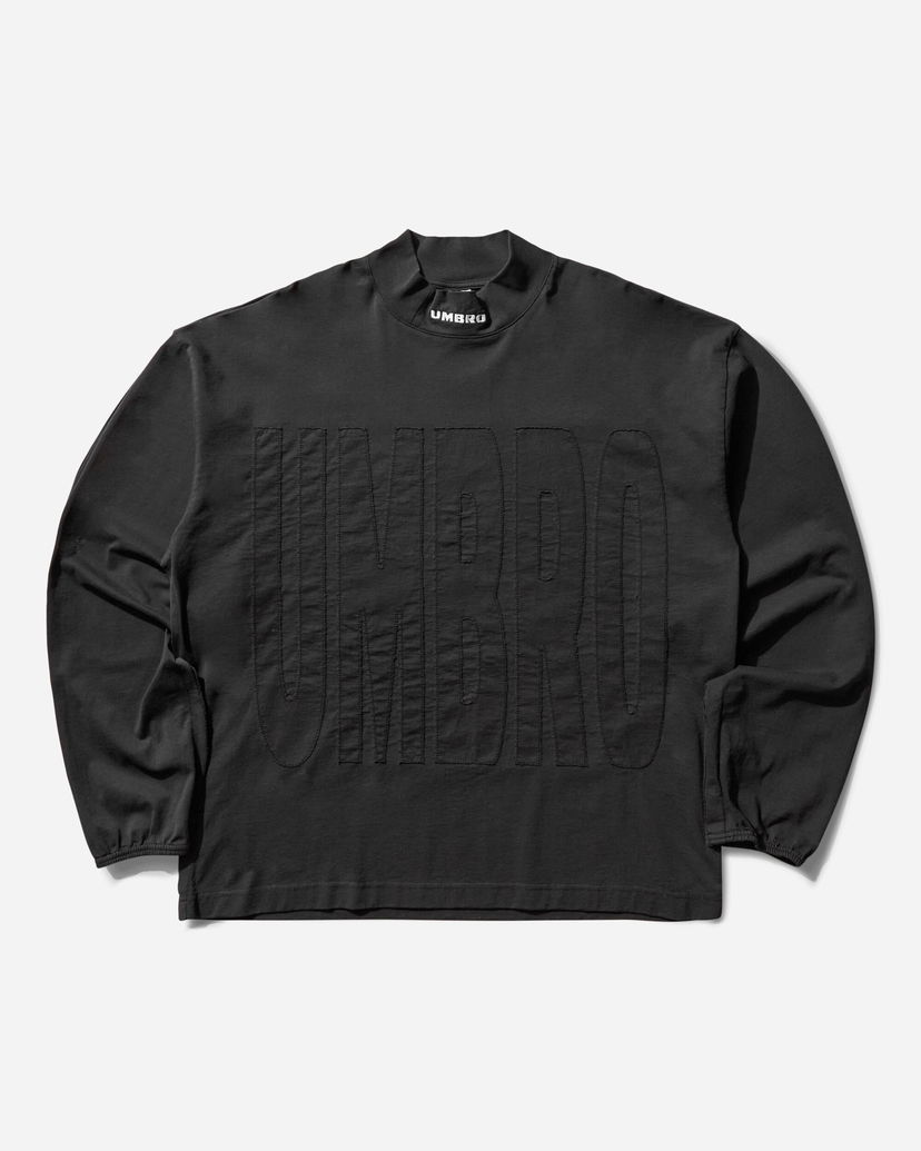 Majica kratkih rukava Umbro Acuto Mock Longsleeve T-Shirt with Embossed Logo Crna | UBMW0363JY105 BLK0020