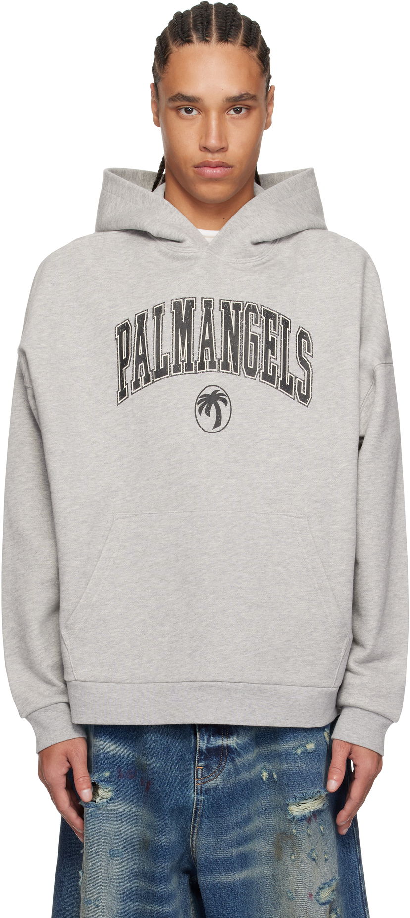 Dukserice Palm Angels Palm Angels College Logo Hoodie Siva | PMBB155S25FLE0010810