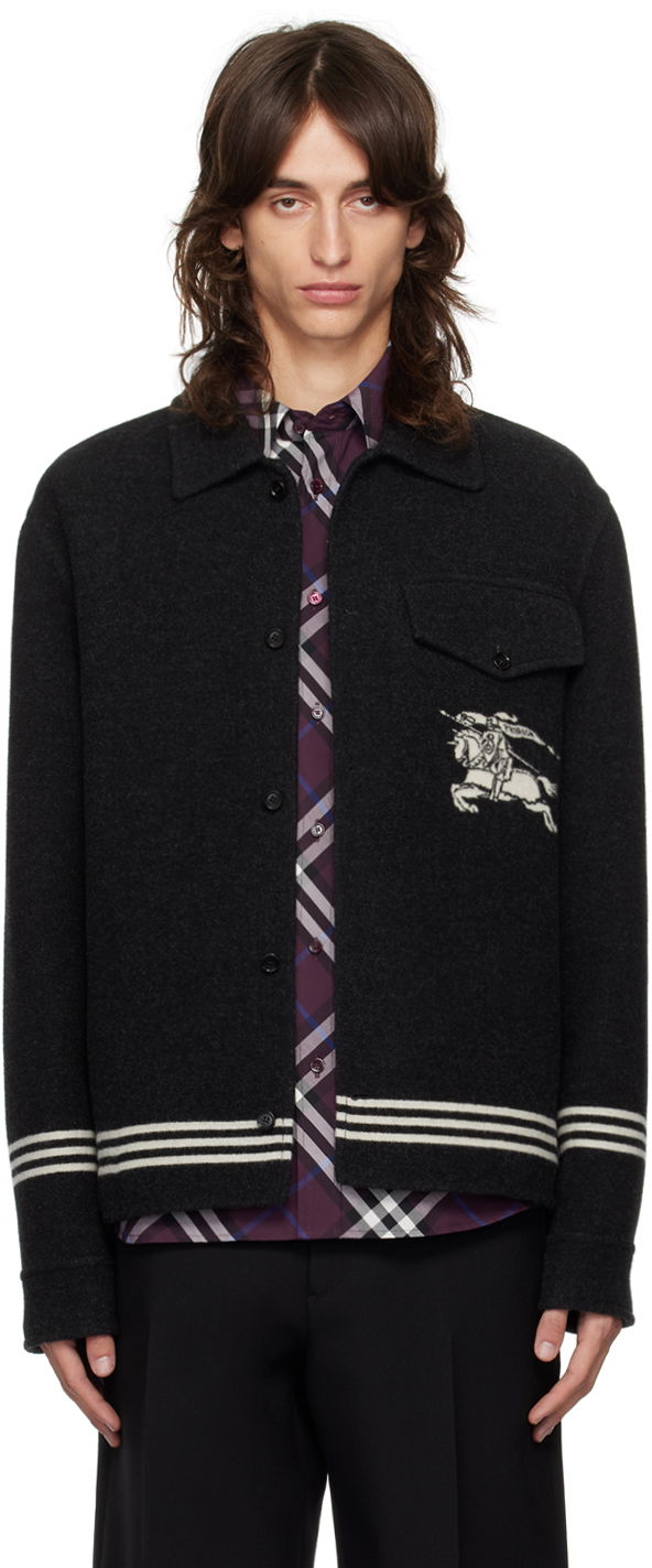 Jakna Burberry Gray EKD Wool Jacket Crna | 8095244