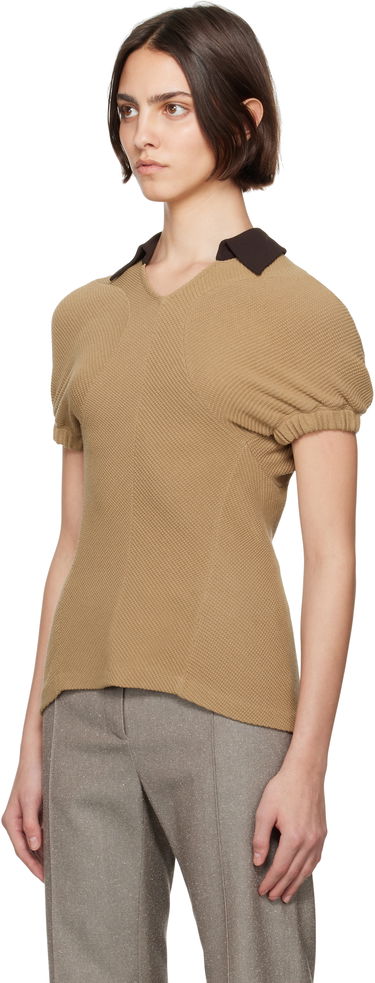 Džemper Tory Burch Tory Burch Short Sleeve Knit Polo Bež | 173370-965, 3
