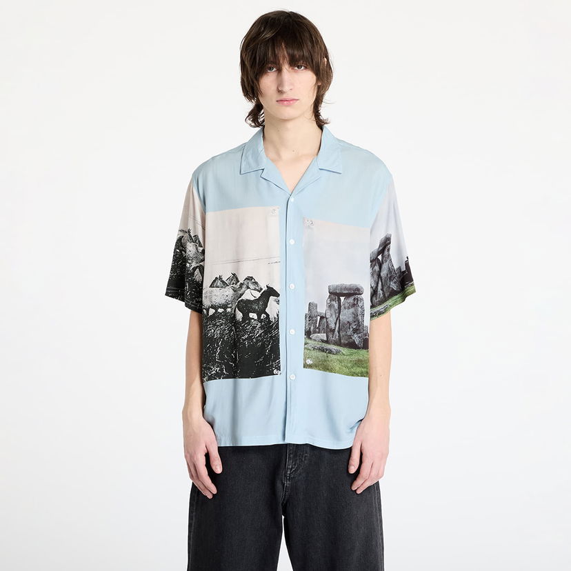 Košulja Pleasures PLEASURES Stone Horse Button Down Shirt Plava | P25SP022 BLUE