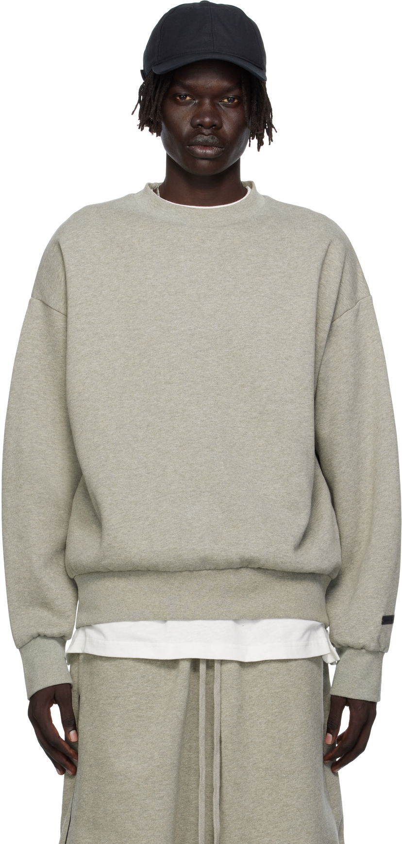 Dukserice Fear of God Fear of God ESSENTIALS Classic Fit Fleece Crewneck Sweatshirt Siva | 192SP252045F
