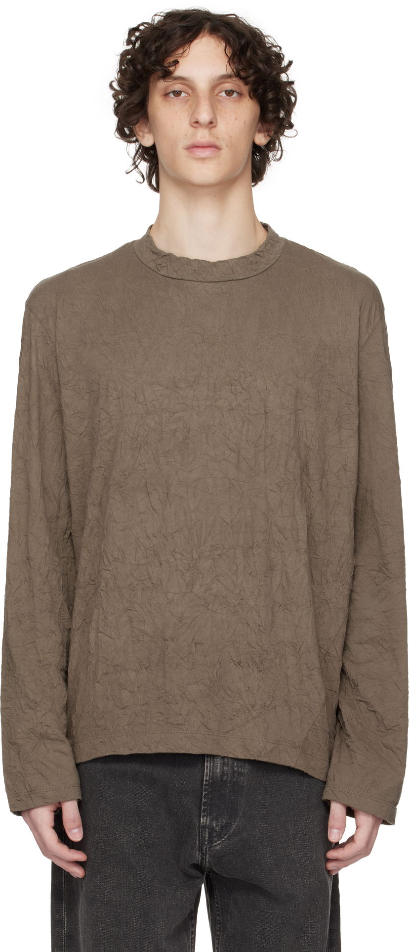 Majica kratkih rukava OUR LEGACY Our Legacy Big Longsleeve T-Shirt Smeđa | M2256BOC