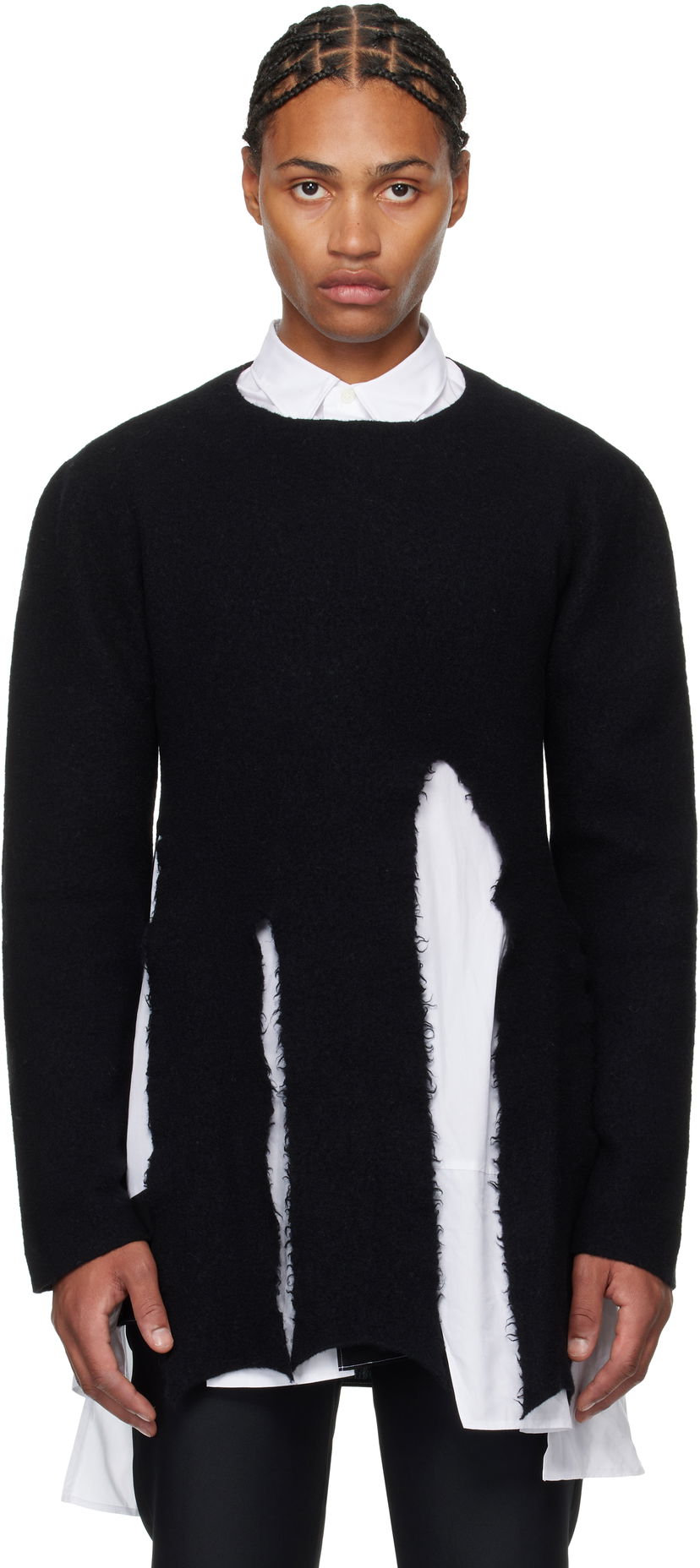Džemper Comme des Garçons Crewneck Wool Sweater Crna | PN-N008-051