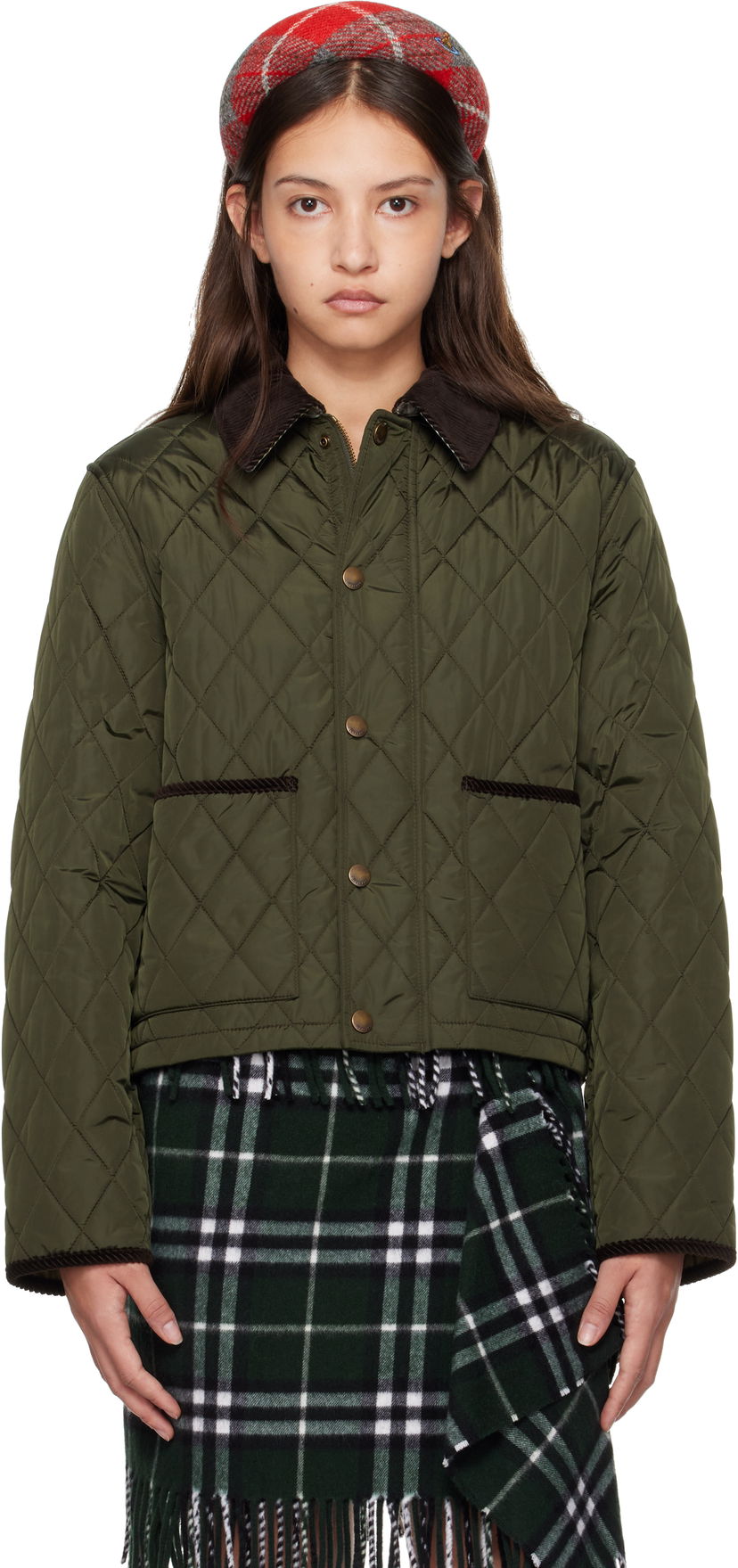 Pernata jakna Burberry Short Quilted Jacket Zelena | 8105099