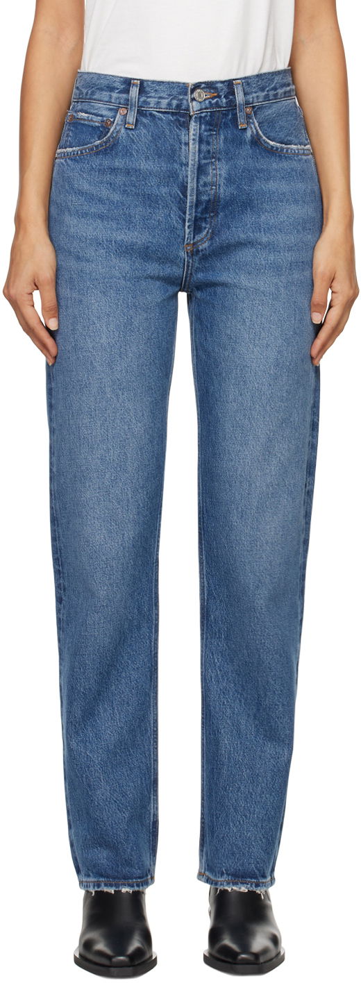 Jeans AGOLDE High Rise Straight Jeans Plava | A154D-1535