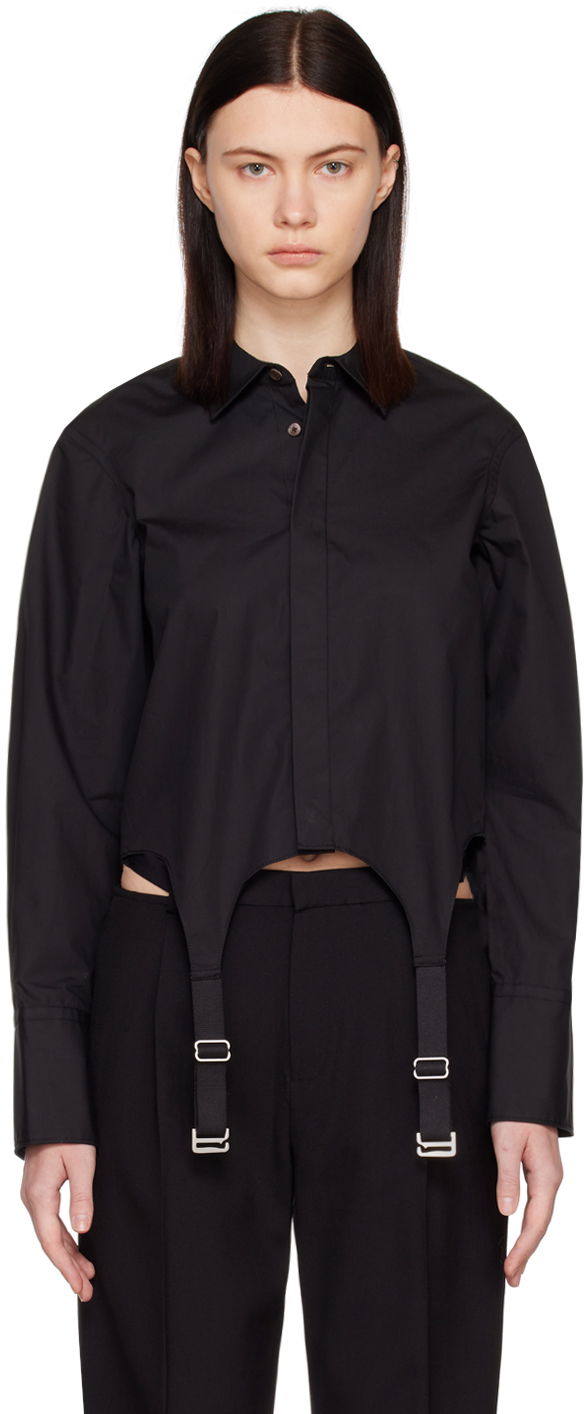 Košulja Dion Lee Garter Crop Shirt Crna | C5029R23
