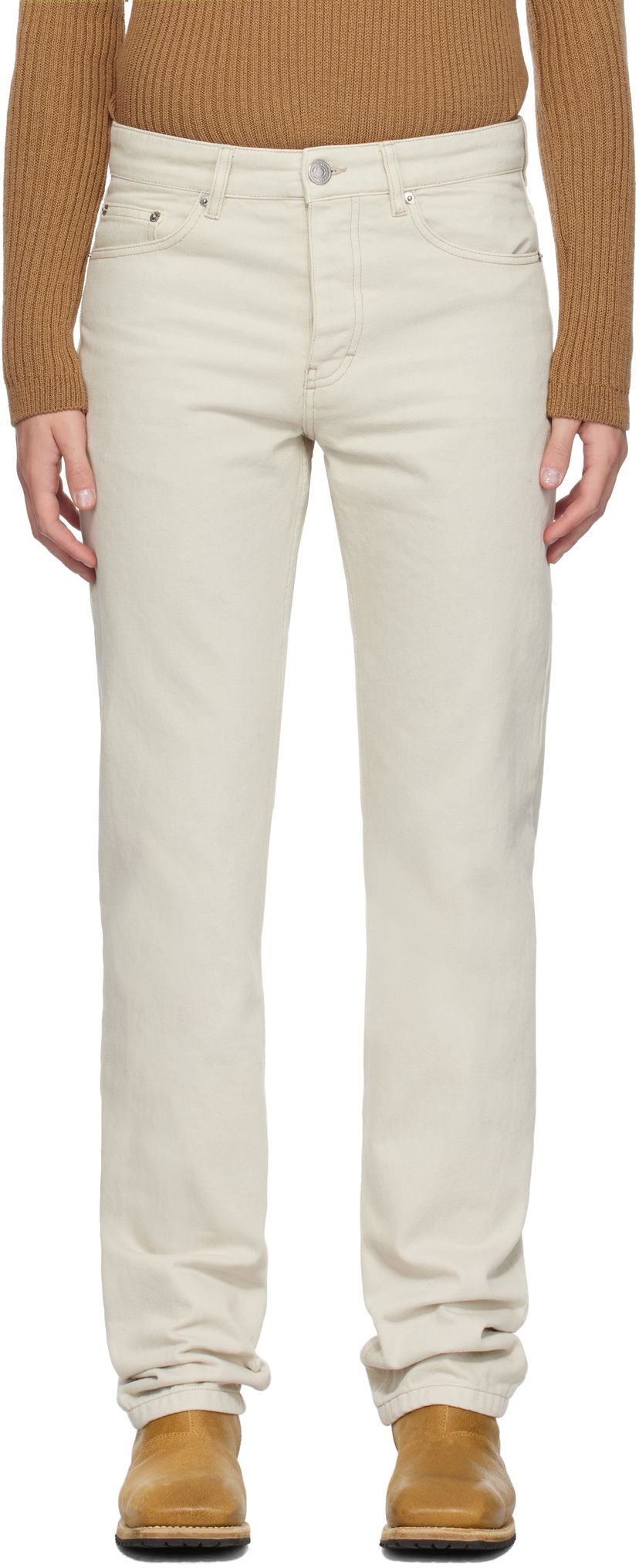 Jeans AMI Classic Fit Jeans Bijela | HTR001.CO0037