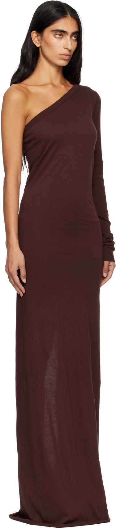 Haljina Rick Owens DRKSHDW Concordians Ziggy One-Shoulder Maxi Dress Crna | DS02E7511 RN, 4