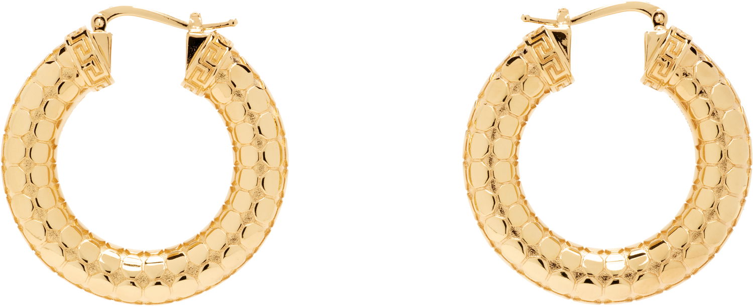 Naušnice Versace Versace Greca Gold Hoop Earrings Žuta | 1020562_1A00620, 0