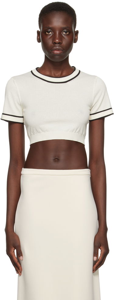Crop top Max Mara Max Mara Uscio Cropped T-Shirt Bijela | 2411361042600, 0