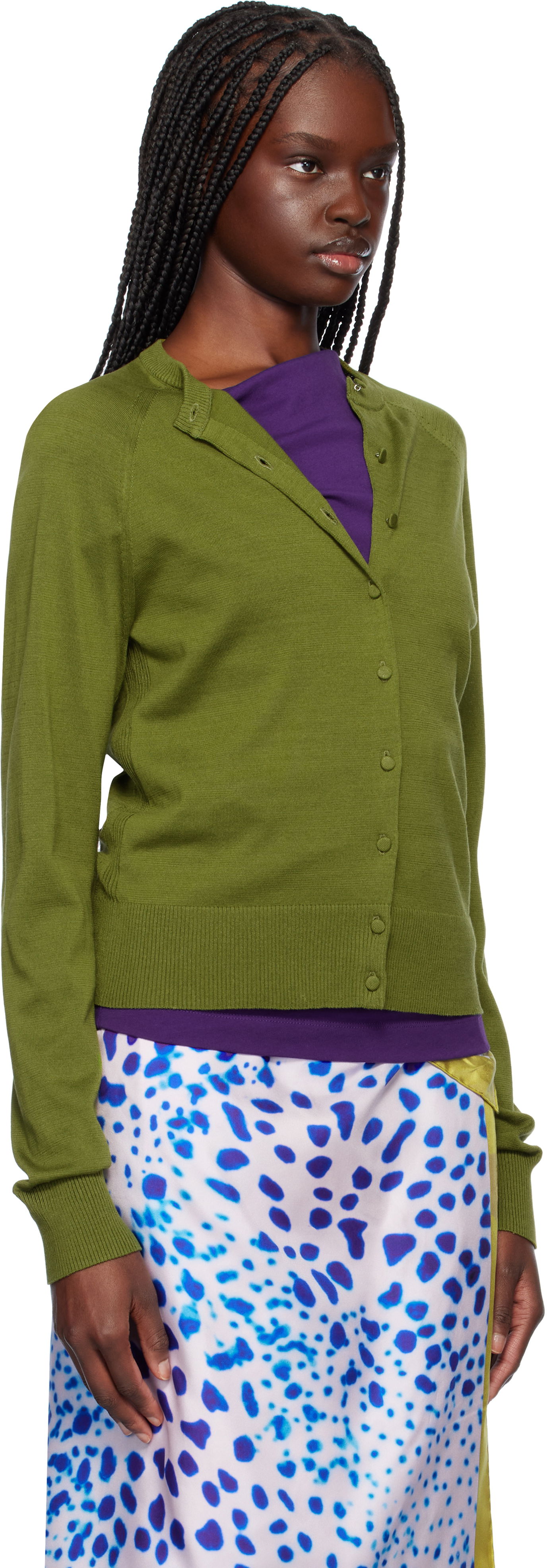 Džemper Dries Van Noten Dries Van Noten Cotton Knit Cardigan Zelena | 251-011207-1702, 1