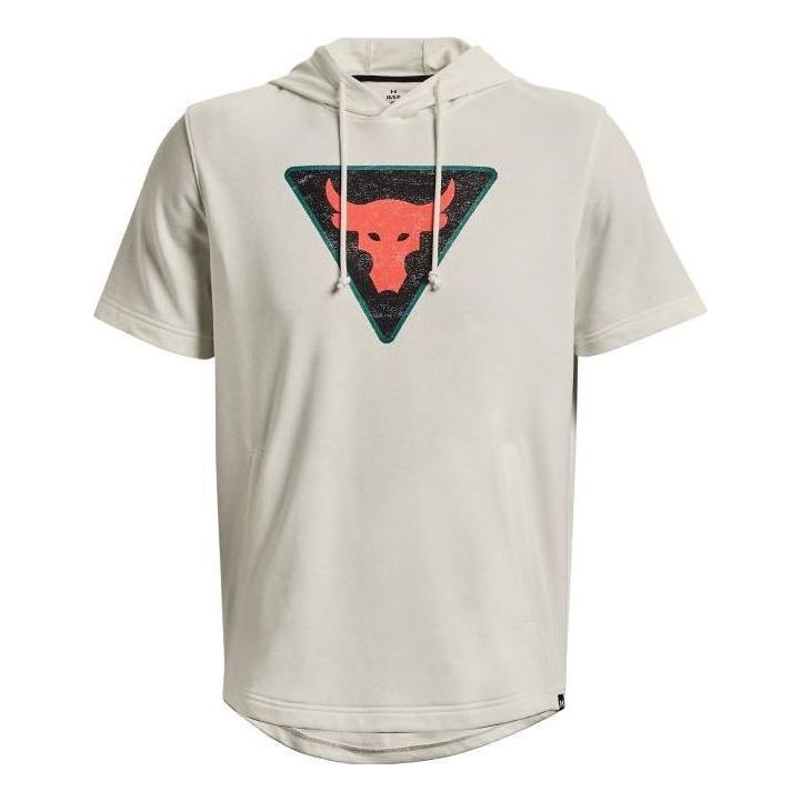 Dukserice Under Armour Project Rock Men's Terry Short Sleeve Hoodie Bijela | 1378019-130