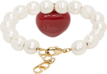 Narukvica Valentino Valentino Garavani Pearl Bracelet with Heart Pendant Crvena | 6W2J0Y71LTD, 1
