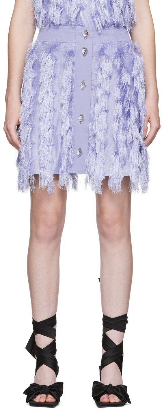 Suknja GANNI GANNI Fringe Miniskirt Ljubičasta | F7198