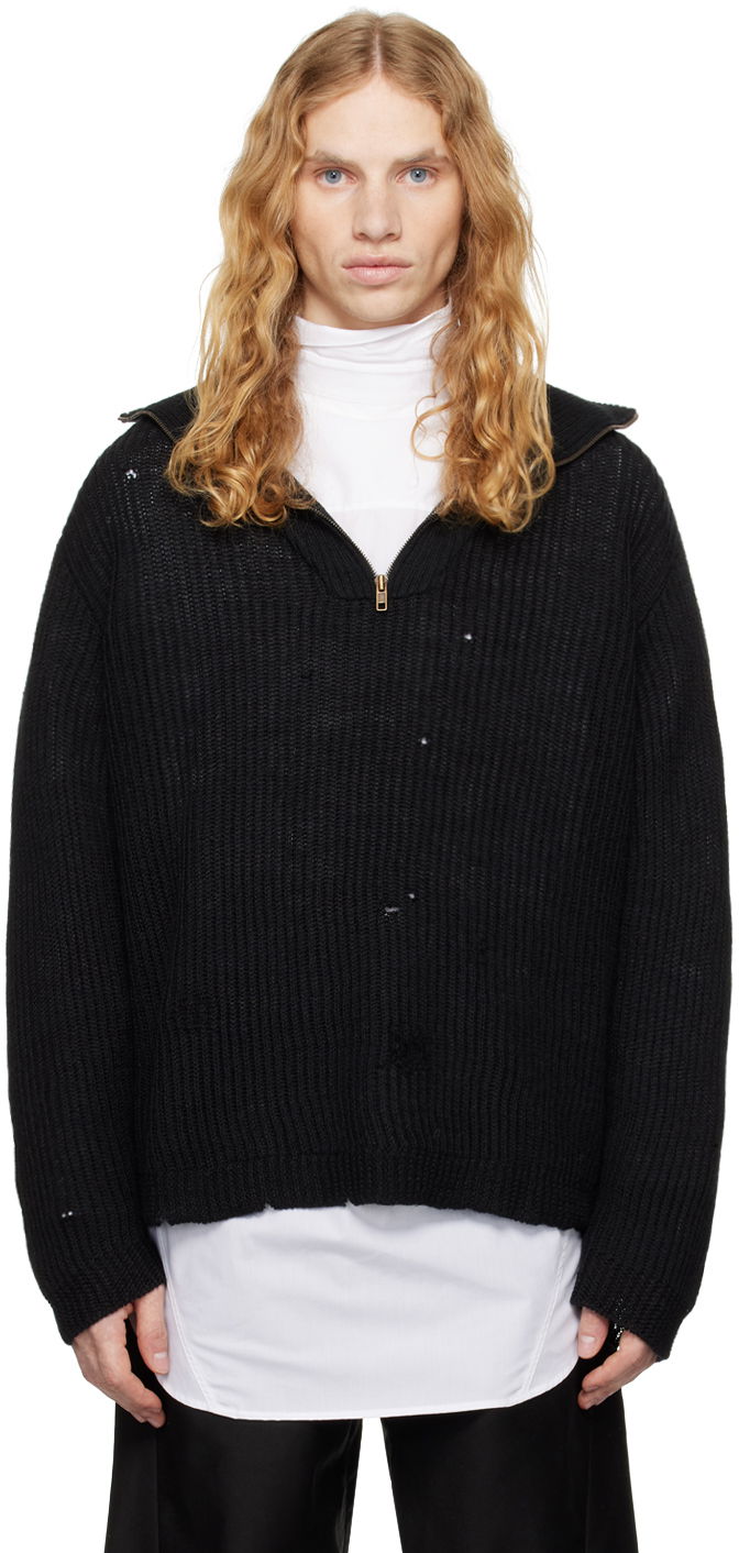 Džemper Maison Margiela Shetland Knit Sweatshirt Crna | S67HL0008 M13024