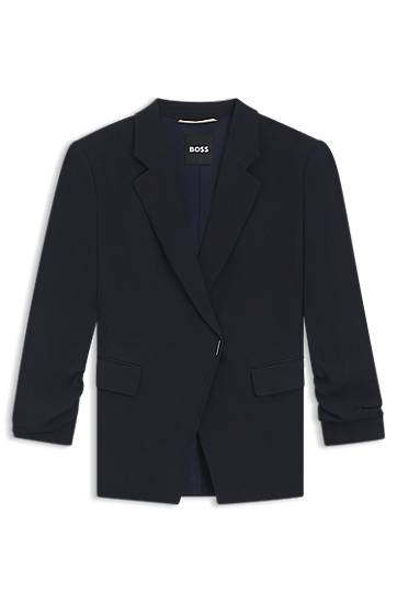 Jakna BOSS Slim-Fit Blazer with Press-Stud Closure Tamnoplava | 50542005