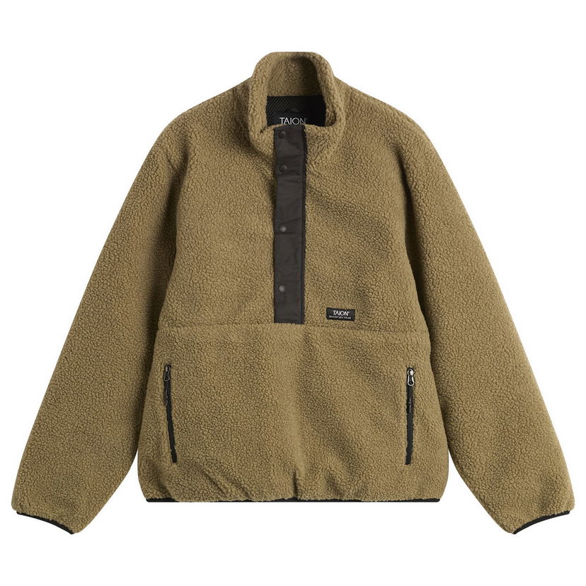 Jakna TAION Pull Over Boa Fleece Jacket Smeđa | TAION-102NDPBMT-BEBK