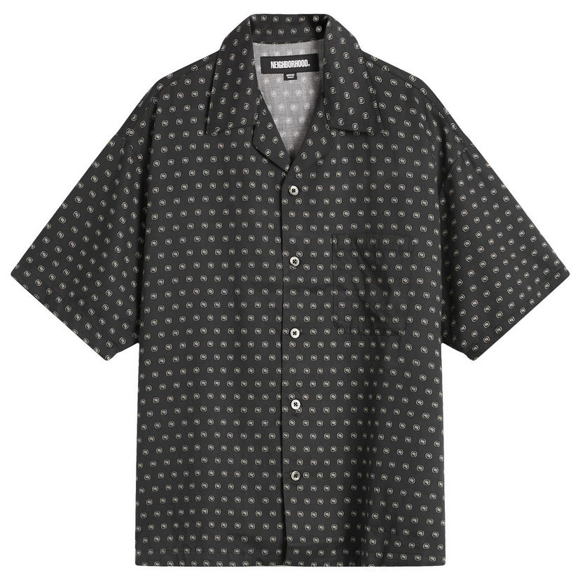 Košulja Neighborhood Monogram Pattern Hawaiian Shirt, Size Large Crna | 251TSNH-SHM11-BLK