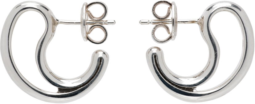 Naušnice Bottega Veneta Small Silver Frills Earrings Metalik | 804846 V5070