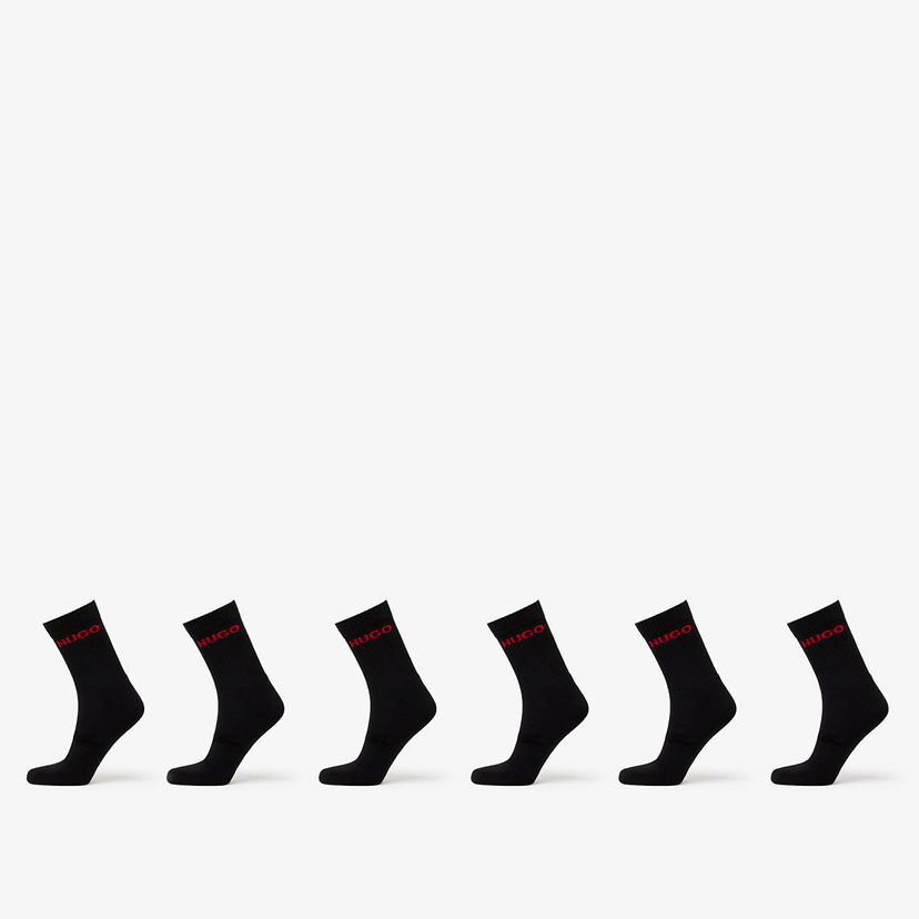 Čarape BOSS Hugo Rib Logo Sock 6-Pack Black Crna | 50510187-001