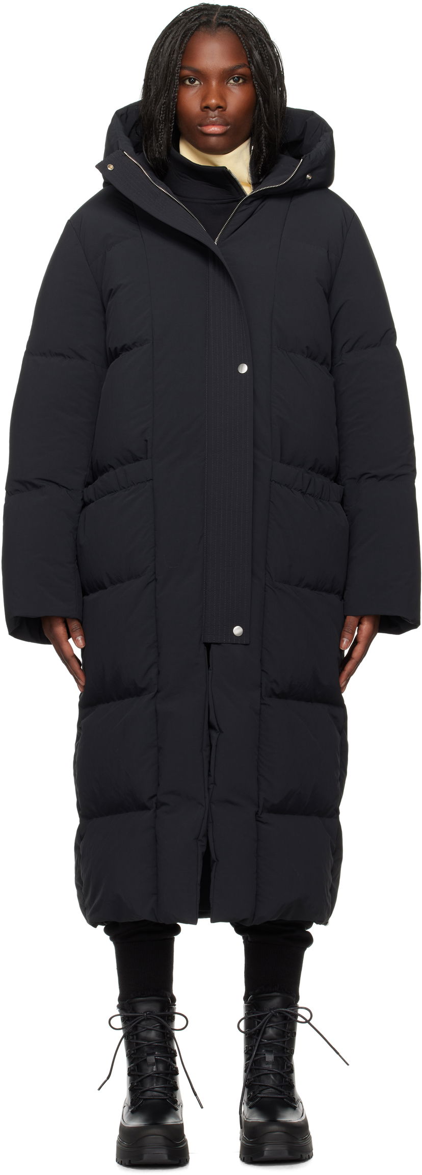 Pernata jakna Jil Sander Quilted Down Coat Crna | J40AF0125_J70008