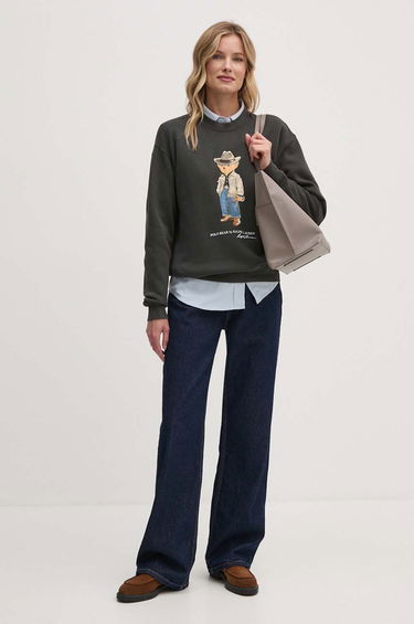Dukserice Polo by Ralph Lauren Cowboy Bear Graphic Sweatshirt Siva | 211941193, 1