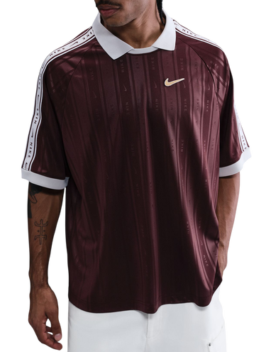 Polo majica Nike Sportwear Vertical Stripe Polo Shirt with Taped Sleeves Tamnocrvena | ih4292-652, 0