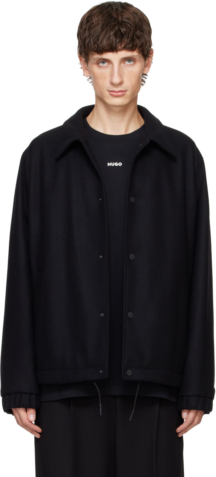 Jakna BOSS Wool Coach Jacket Crna | 50530760