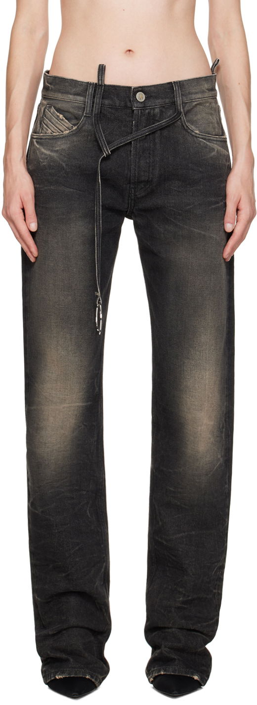 Jeans The Attico Attico Long Jeans Crna | 242WCP171 D075