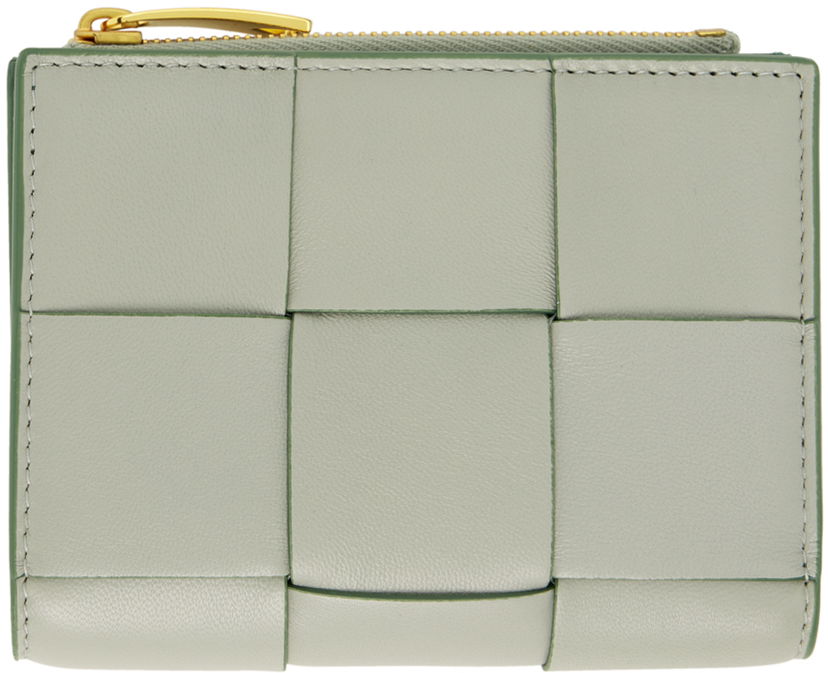 Novčanik Bottega Veneta Small Cassette Bi-Fold Zip Wallet Zelena | 742698 V2PN1