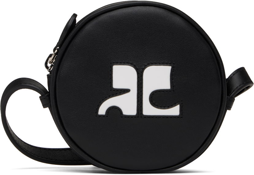 Torba za rame Courrèges Courrèges Reedition Leather Circle Bag Crna | PERGSA066CR0065
