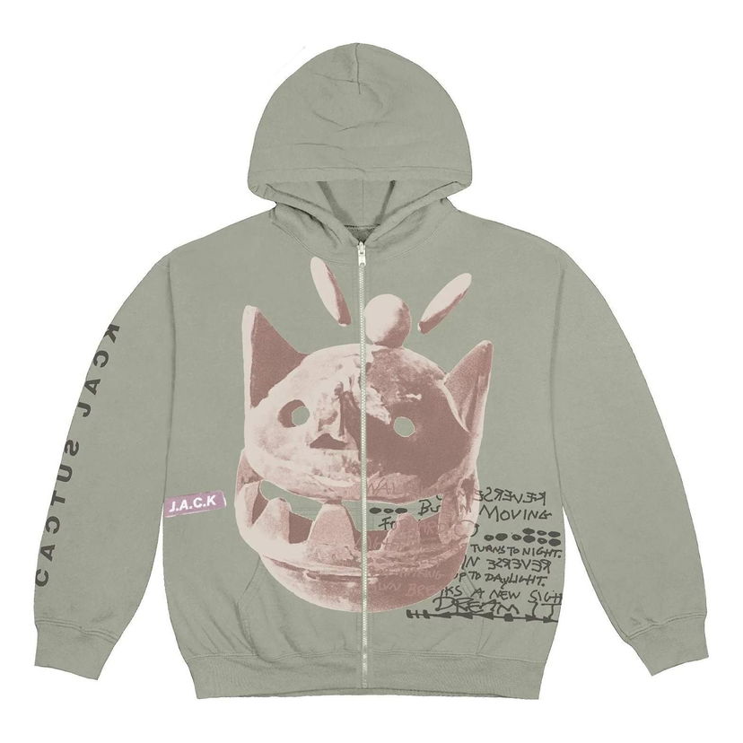 Dukserice Cactus Jack by Travis Scott Travis Scott Cactus Jack New Sight Zip-Up Hoodie Zelena | CJFN-SS87