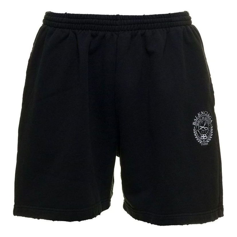 Kratke hlače Balenciaga Logo Brushed Sweat Shorts Crna | 676137TMVA39034