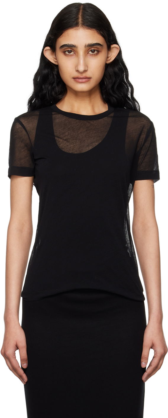Majica kratkih rukava Helmut Lang Helmut Lang Sheer T-Shirt Crna | O04HW516
