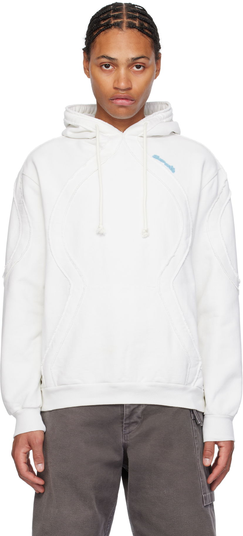 Dukserice Bluemarble Drawstring Hoodie Bijela | HO12 FL05B24 WHT